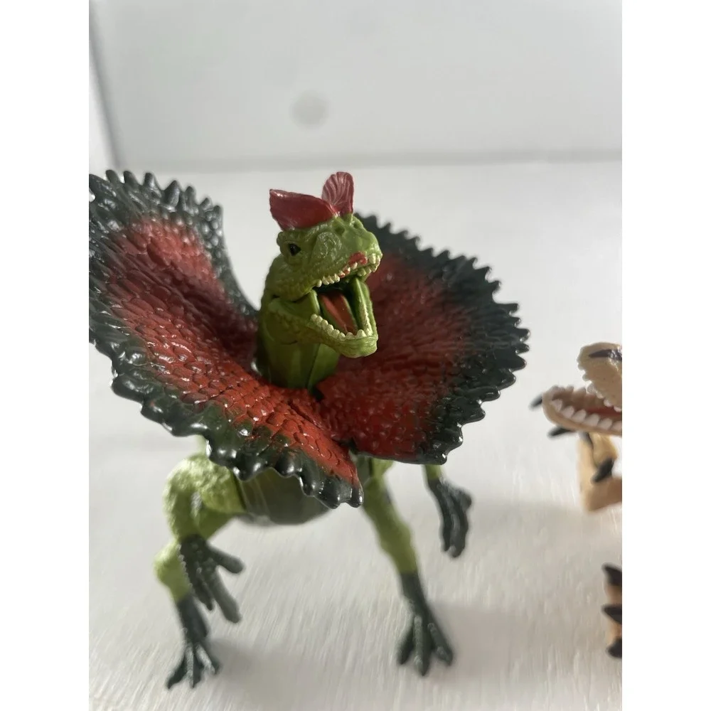 Kid Galaxy Lot of‎ 2 Posable Dinosaurs Lights & Sounds TRex Dilophosaurus Park